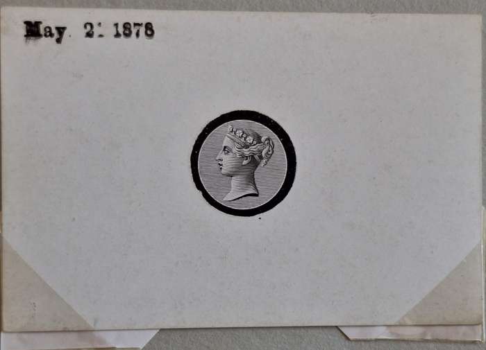 British Commmonwealth 1878 Die Proof for Q. V. Stanley Gibbons Ltd Centre Vignette Dated May 21 1878