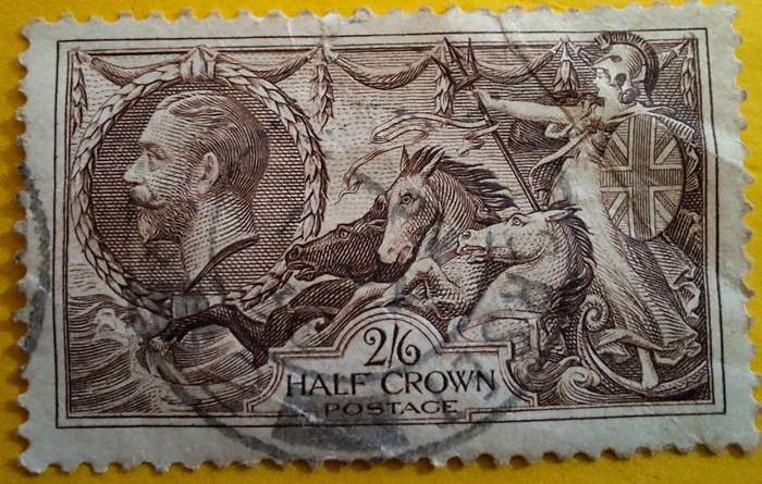 GB 1934 George V Re-Ingraved Seahorse 1 Used stamp