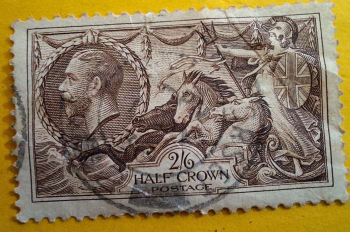 GB 1934 George V Re-Ingraved Seahorse 1 Used stamp