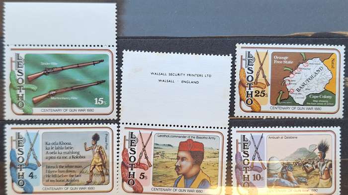 Lesotho 1980 Gun War Centenary Set of 5 Mint stamps