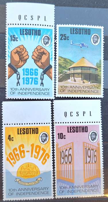 Lesotho 1976 10th Anniversary of Independence Set of 4 Mint stamps