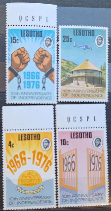 Lesotho 1976 10th Anniversary of Independence Set of 4 Mint stamps