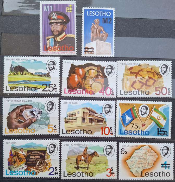Lesotho 1980 Definitives  Set of 11 Mint Stamps With Overprints