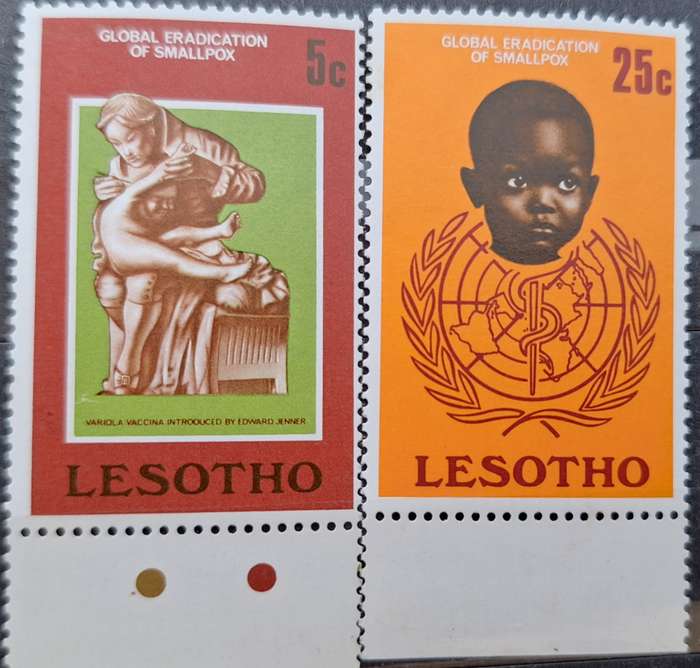 Lesotho 1978 Global Eradication of Smallpox Set of 2 Mint stamps