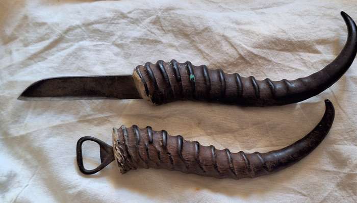 Horn Handle Knife and Bottle Opener