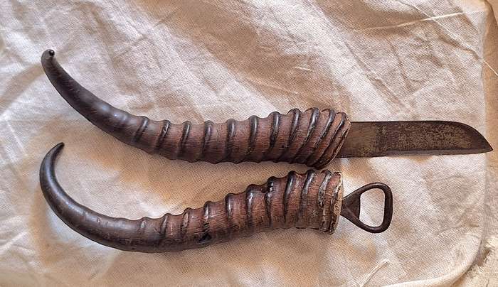 Horn Handle Knife and Bottle Opener