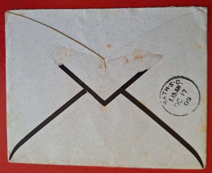 Mourning Stationery 1909 with Edward II One Penny stamp posted to Bath