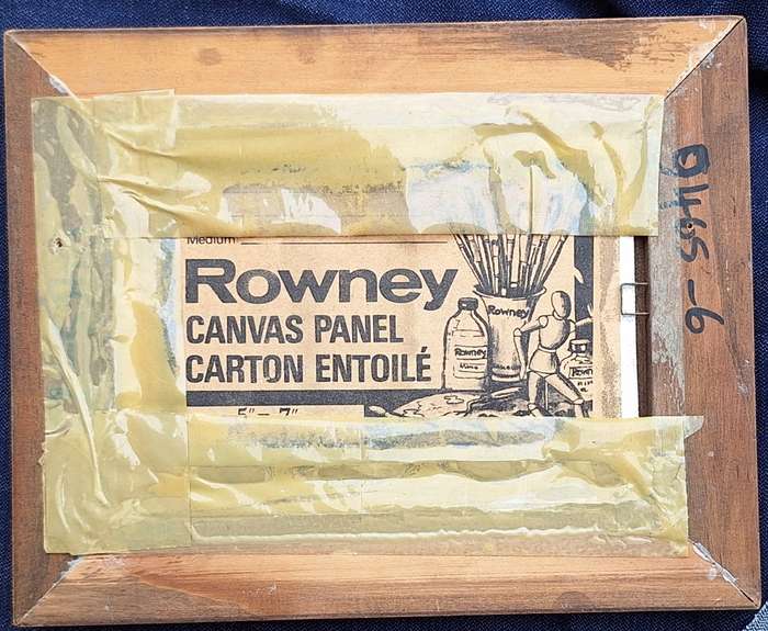Framed Oil on Rowley Canvas Panel of Cottage by E J Rogoff