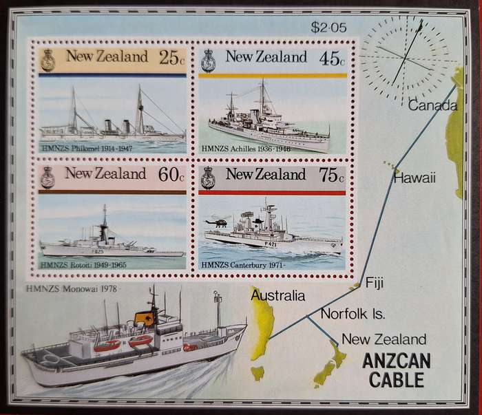 New Zealand 1985 Anzac Cable Unused Hinged Miniature Sheet