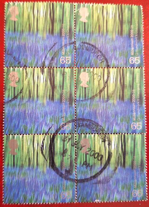 GB 2000  65p, Bluebell Wood Block of  Used stamps