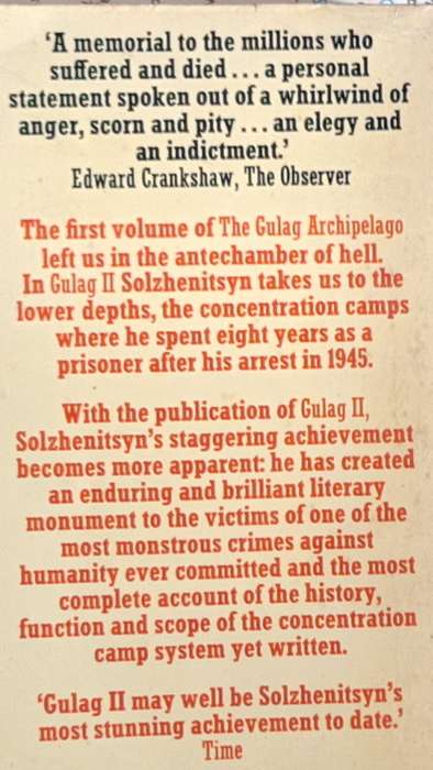 The Gulag Archipelago Two by Alexander Solzhenitsyn Paperback Translated by Thomas F Whitney