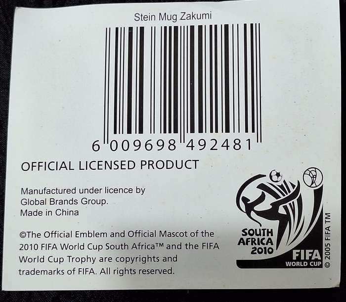 2010 Fifa World Cup South Africa Zakumi Stein Mug in original packaging