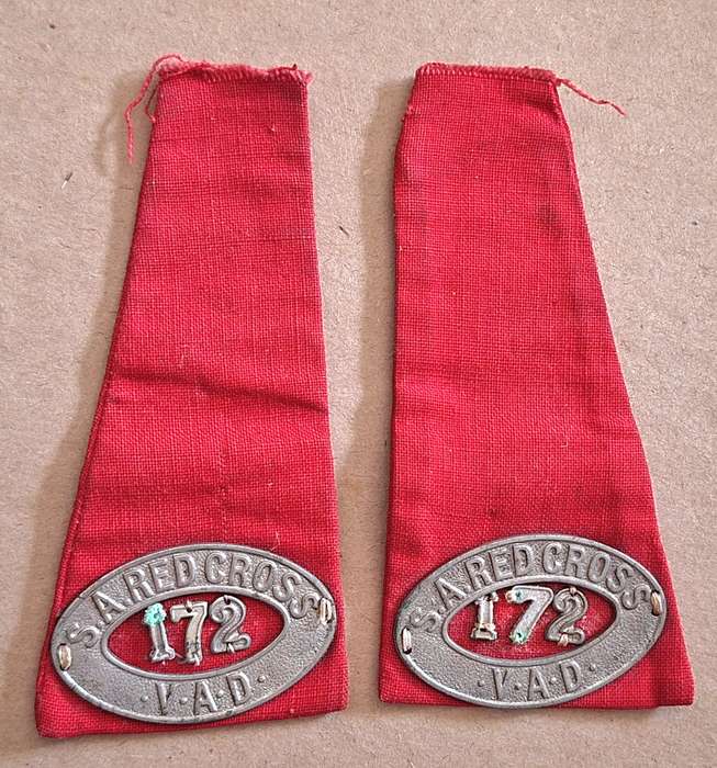 SA Red Cross V.A.D. epaulettes with badges