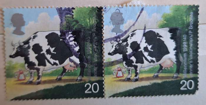 GB 1999 Patients Tale: Vaccination Pair of Used stamps