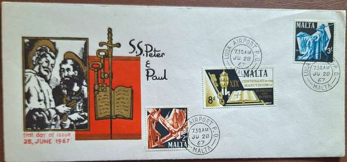 Malta 1967 St Peter and St Paul FDC