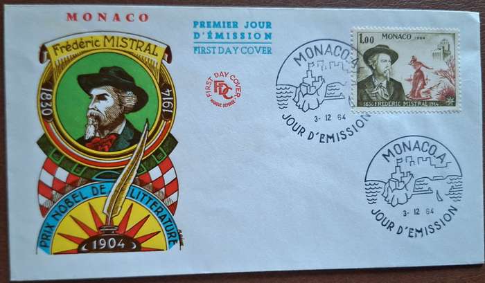 Monaco 1964 Frederic Mistral FDC