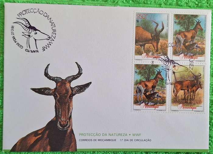 Mozambique 1991 WWF Alcelaphus Lichtensteini FDC
