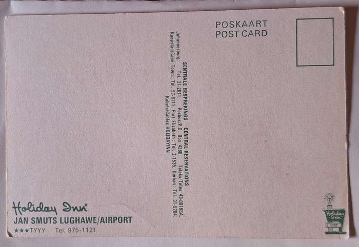 Vintage Post Card Holiday Inn at Jan Smuts Airport