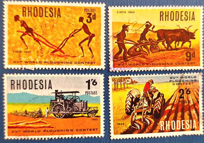 Rhodesia 1968 World Ploughing Contest Set of 4 Used stamps