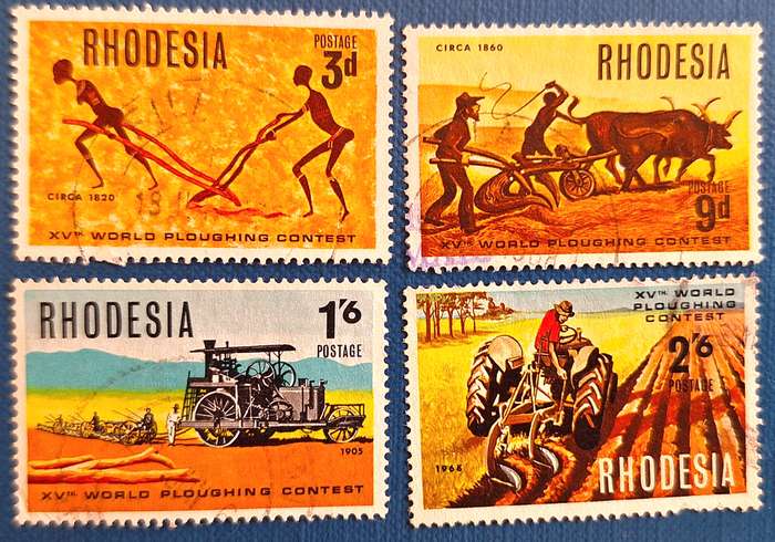 Rhodesia 1968 World Ploughing Contest Set of 4 Used stamps