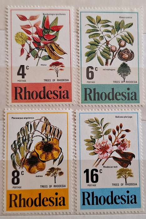 Rhodesia 1976 Rhodesian Trees Set of 4 Mint stamps