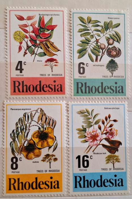 Rhodesia 1976 Rhodesian Trees Set of 4 Mint stamps