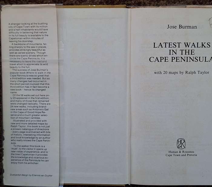 Latest Walks in the Cape Peninsula by Jose Burman Hardcover