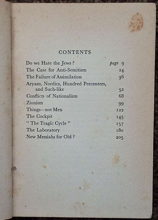The Intelligent Man's Guide to Jew-Baiting by George Sacks Hardcover 1935
