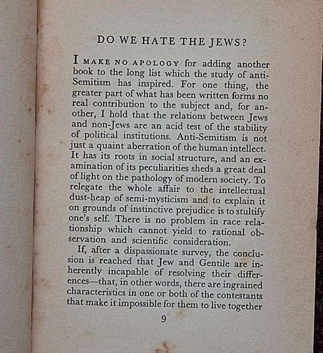 The Intelligent Man's Guide to Jew-Baiting by George Sacks Hardcover 1935