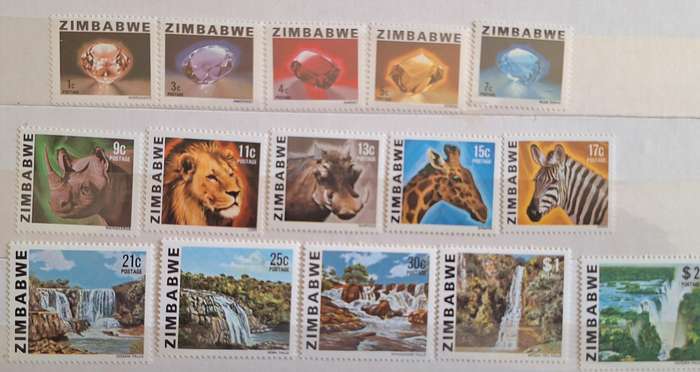 Zimbabwe 1980 Definitive Issue Set of 15 Mint Stamps