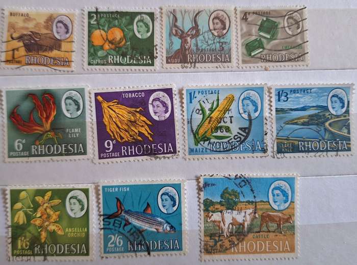 Rhodesia 1964 Mixed Lot of 11 Used stamps