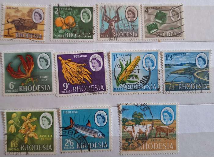 Rhodesia 1964 Mixed Lot of 11 Used stamps
