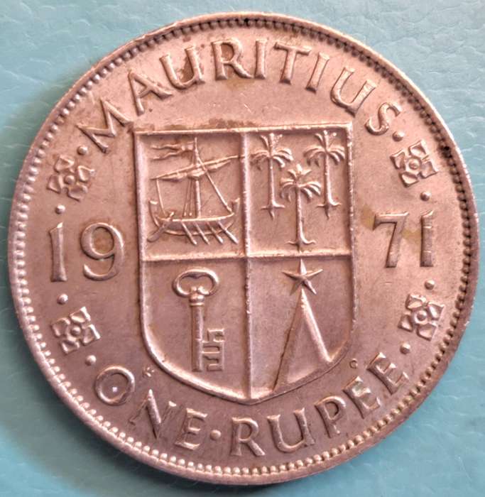 Mauritius 1971 Elizabeth II 1 Rupee Copper-nickel