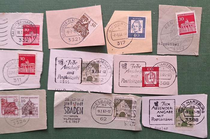 Germany Mixed Lot of 10 Postmarks