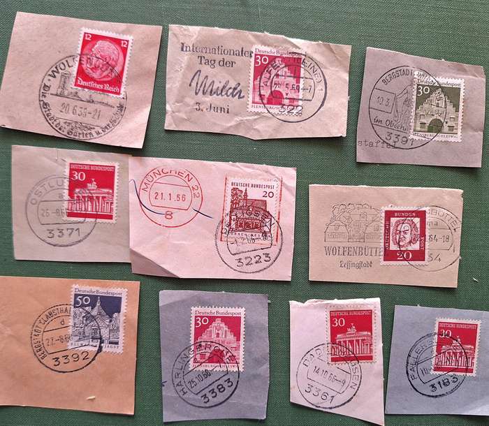 Germany Mixed Lot of 10 Postmarks