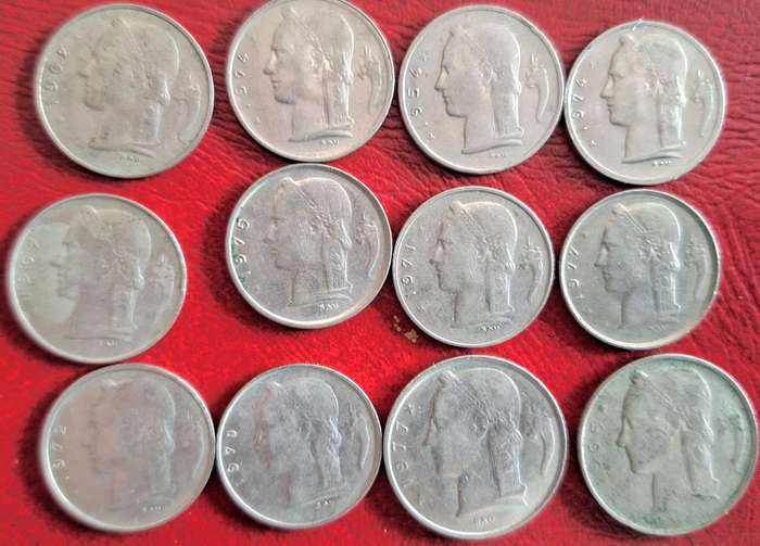 Belgium Mixed Lot of 12 Coins