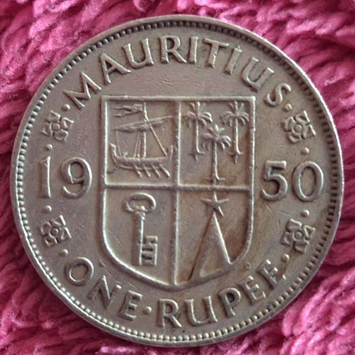 Mauritius 1950 1 Rupee George VI Copper-nickel