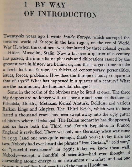 Inside Europe Today by John Gunther Hardcover Revised Edition 1962