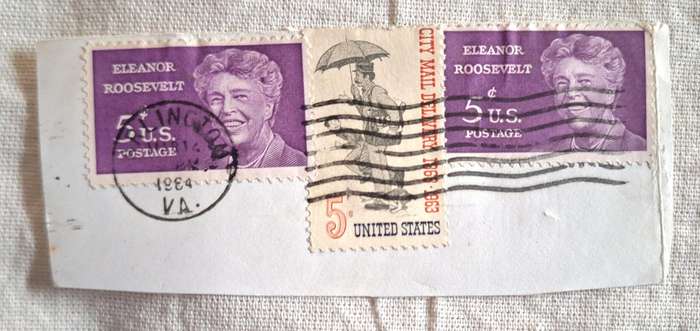 USA 3 Used stamps on paper Post Mark 1984