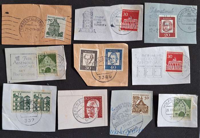 Germany Mixed Lot of 10 Postmarks