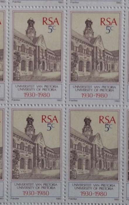 South Africa 1980 University of Pretoria Sheet of 25 Mint stamps