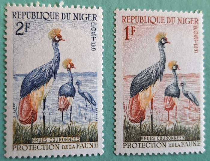 Niger 1959/60 Birds Protected Faune Set of 2 Mint stamps