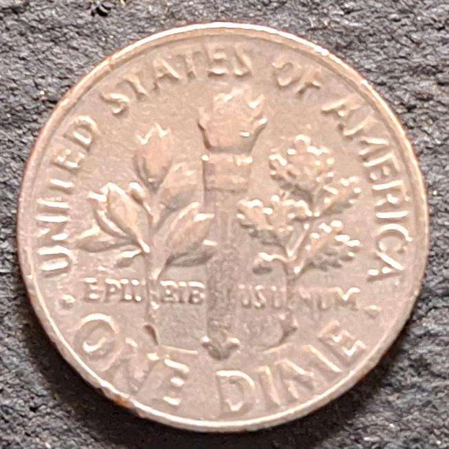 USA 1966 1 Dime "Roosevelt Dime" Copper-nickel clad copper