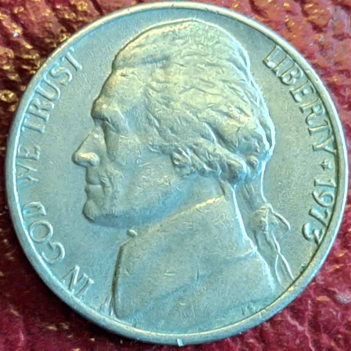 USA 1973  5 Cents "Jefferson Nickel" Copper-nickel