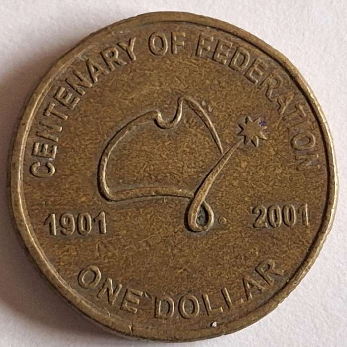 Australia 2001 $1 One Dollar Centenary of Federation Aluminium bronze