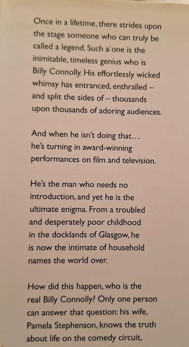 Billy by Pamela Stephenson Hardcover Billy Connolly Biography