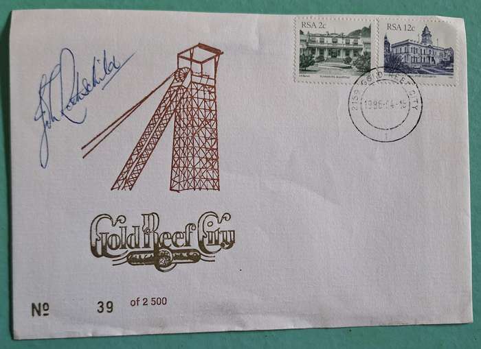 South Africa 1986 Gold Reef City Commemorative Cover No 39 of 2500 with Rothschild Signature