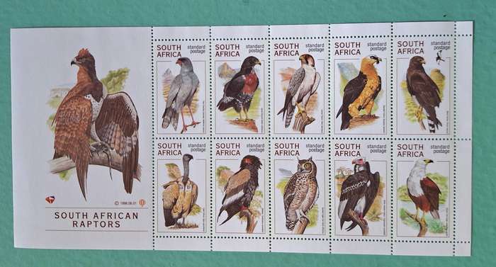 South Africa 1998 Raptors 1 Mint Sheet of 10 Stamps