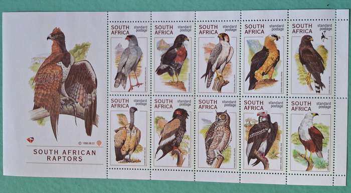 South Africa 1998 Raptors 1 Mint Sheet of 10 Stamps