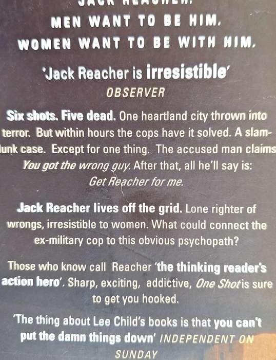 One Shot by Lee Child Paperback A Jack Reacher Thriller